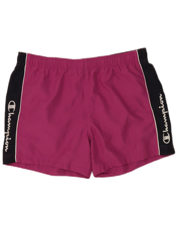 Shorts de natação masculino Champion Graphic grande roxo colorido bloco de poliéster