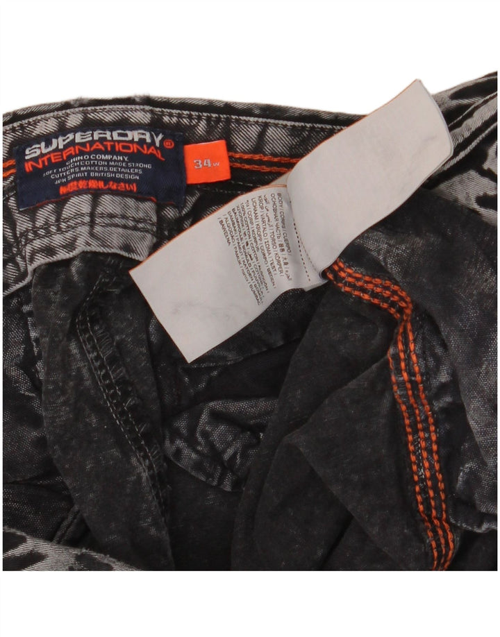 Shorts jeans masculino Superdry W34 grande algodão cinza