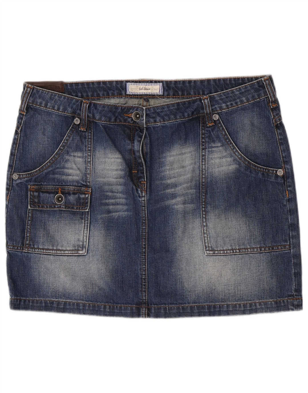 Mini saia cargo feminina Fat Face jeans W36 XL algodão azul