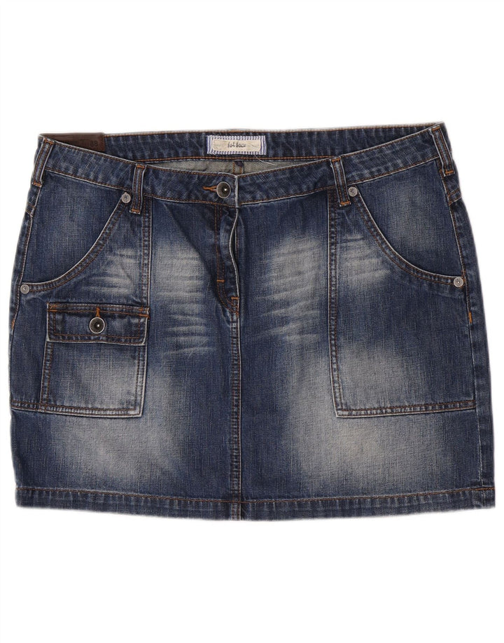 Mini saia cargo feminina Fat Face jeans W36 XL algodão azul