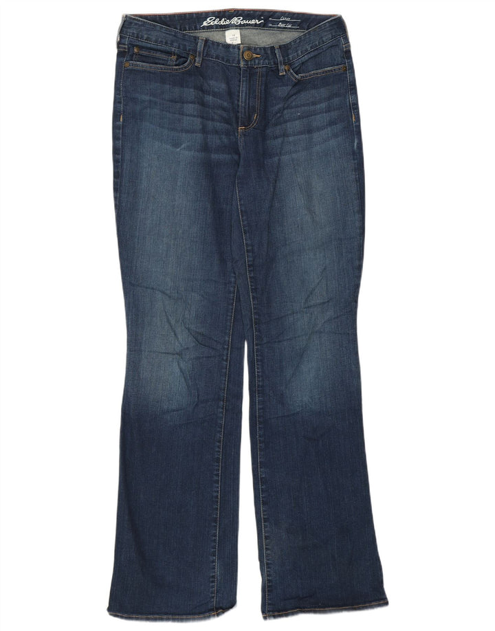 EDDIE BAUER Calça jeans feminina Curvy Bootcut US 10 Grande W32 L32 Azul