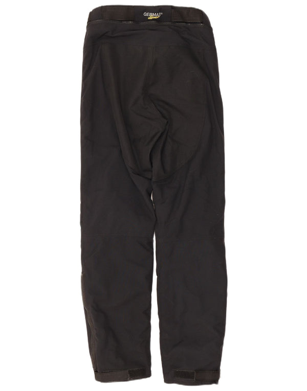 Calça vintage masculina reta Moto Racer pequena W30 L31 preta