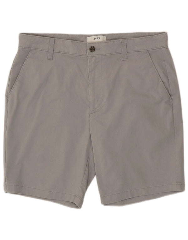 Shorts chino masculino Marks & Spencer W34 grande algodão cinza