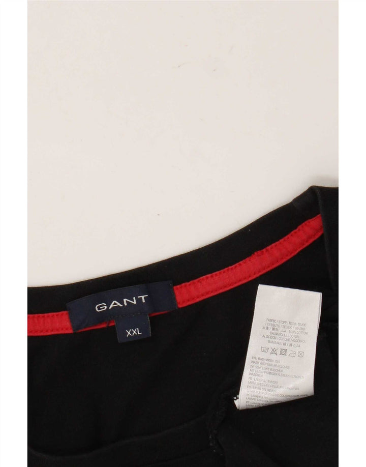Camiseta gráfica masculina Gant Top 2XL algodão preto