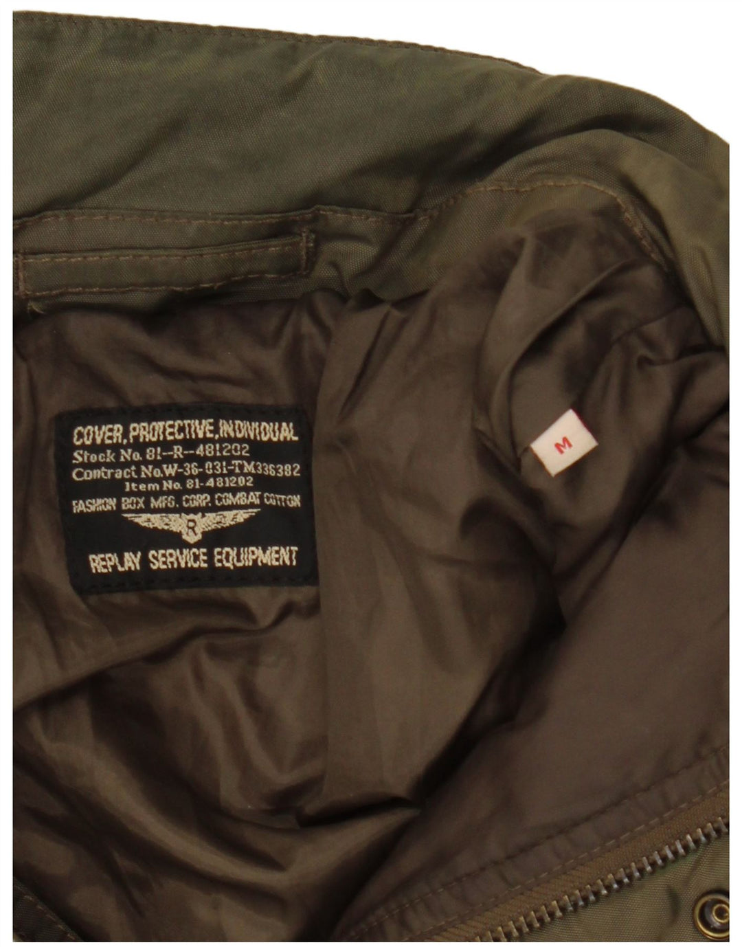 Jaqueta acolchoada masculina Replay UK 38 poliamida cáqui média