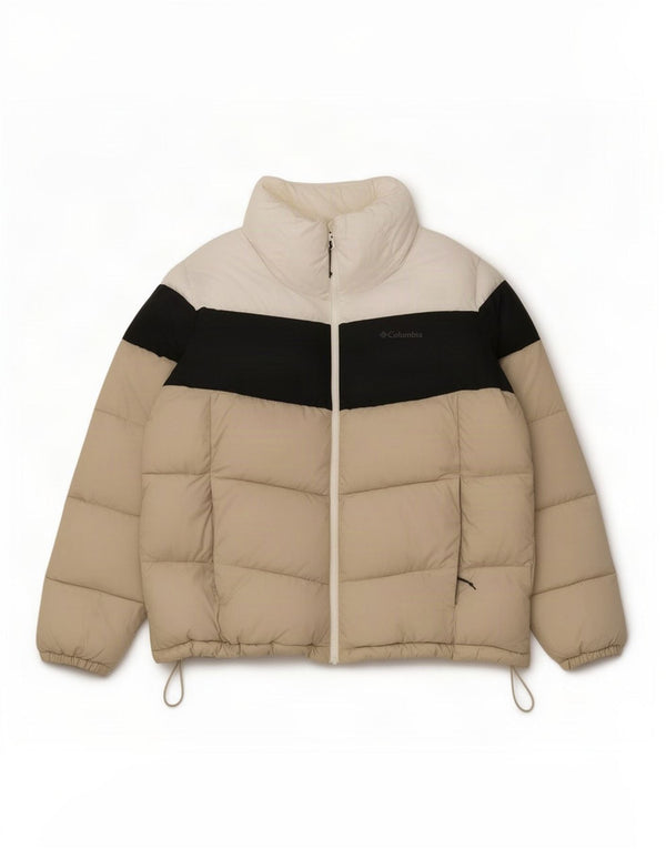 Jaqueta Columbia Masculina Acolchoada UK 42 XL Bege Colourblock Poliéster