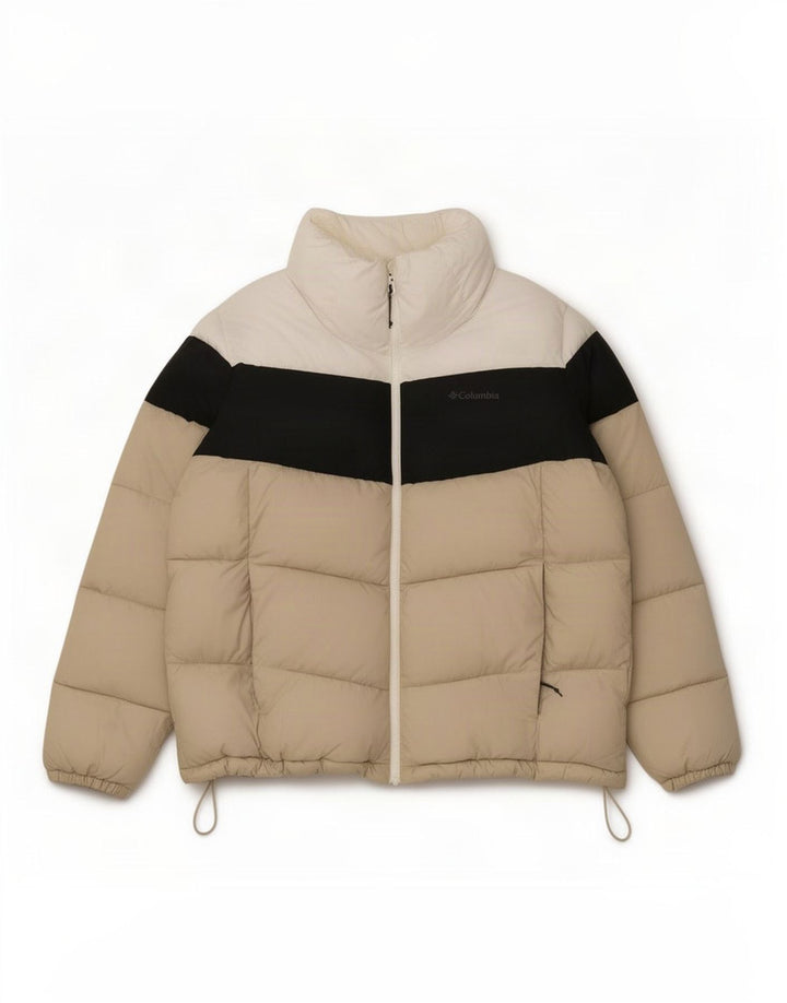 Jaqueta Columbia Masculina Acolchoada UK 42 XL Bege Colourblock Poliéster