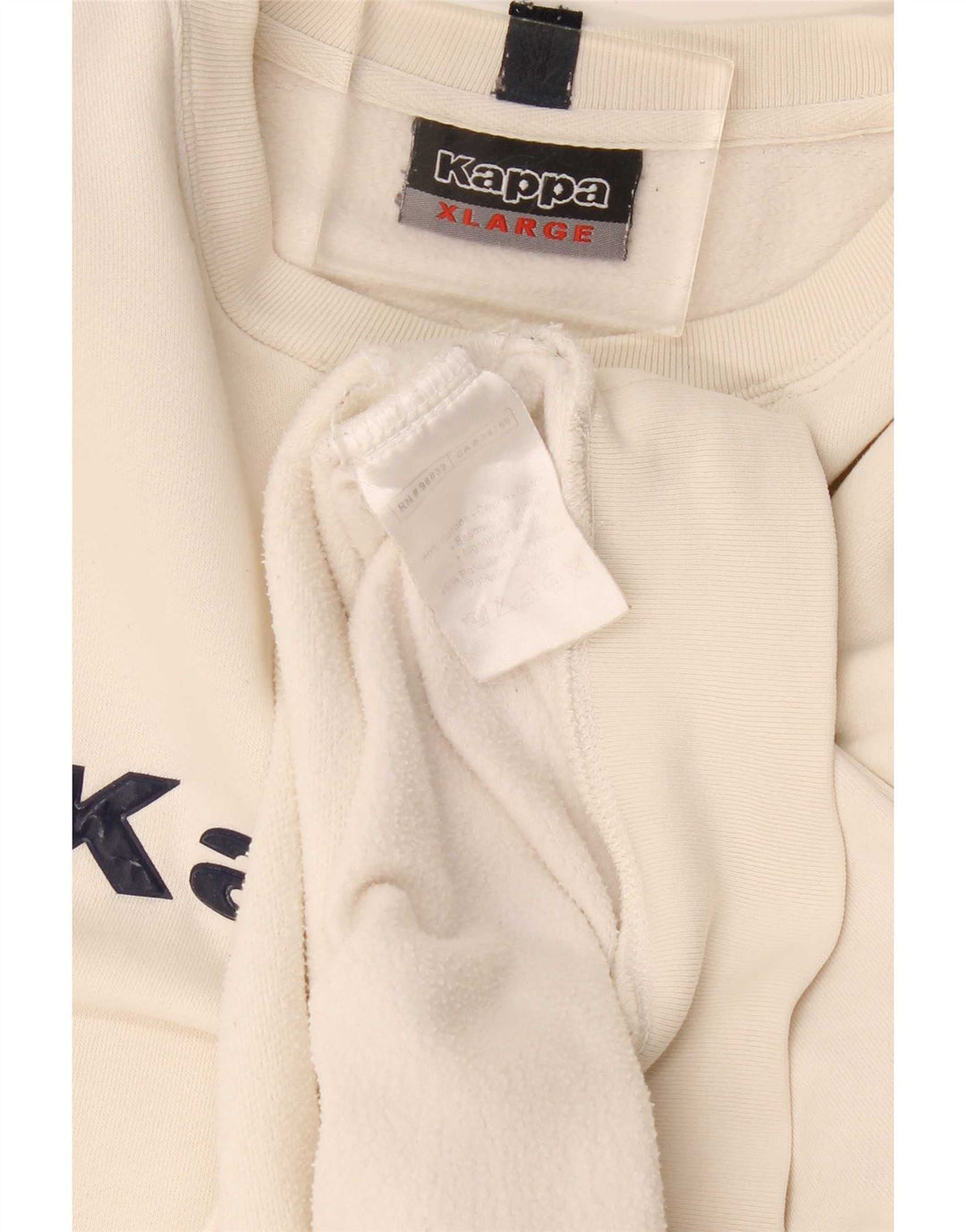 Moletom gráfico masculino Kappa Jumper XL algodão branco