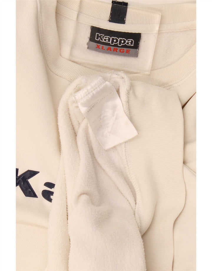 Moletom gráfico masculino Kappa Jumper XL algodão branco