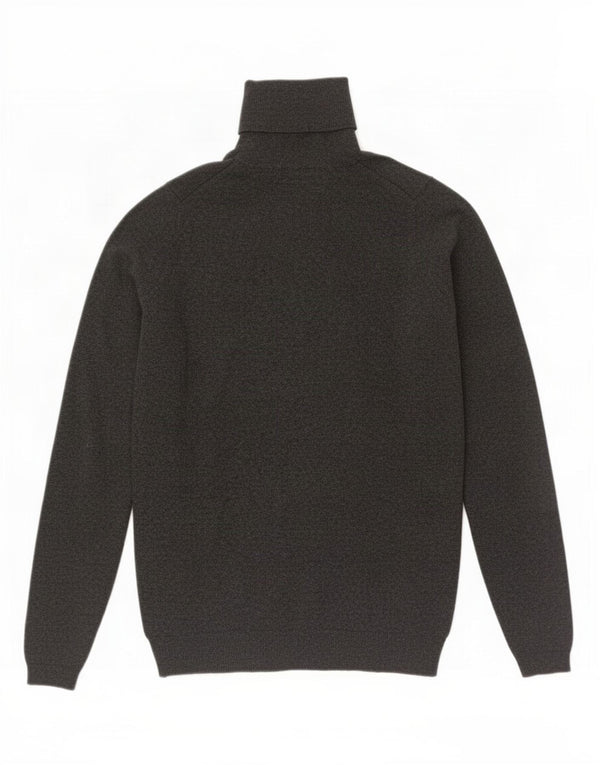 Suéter feminino Zara com gola redonda e algodão cinza médio UK 12