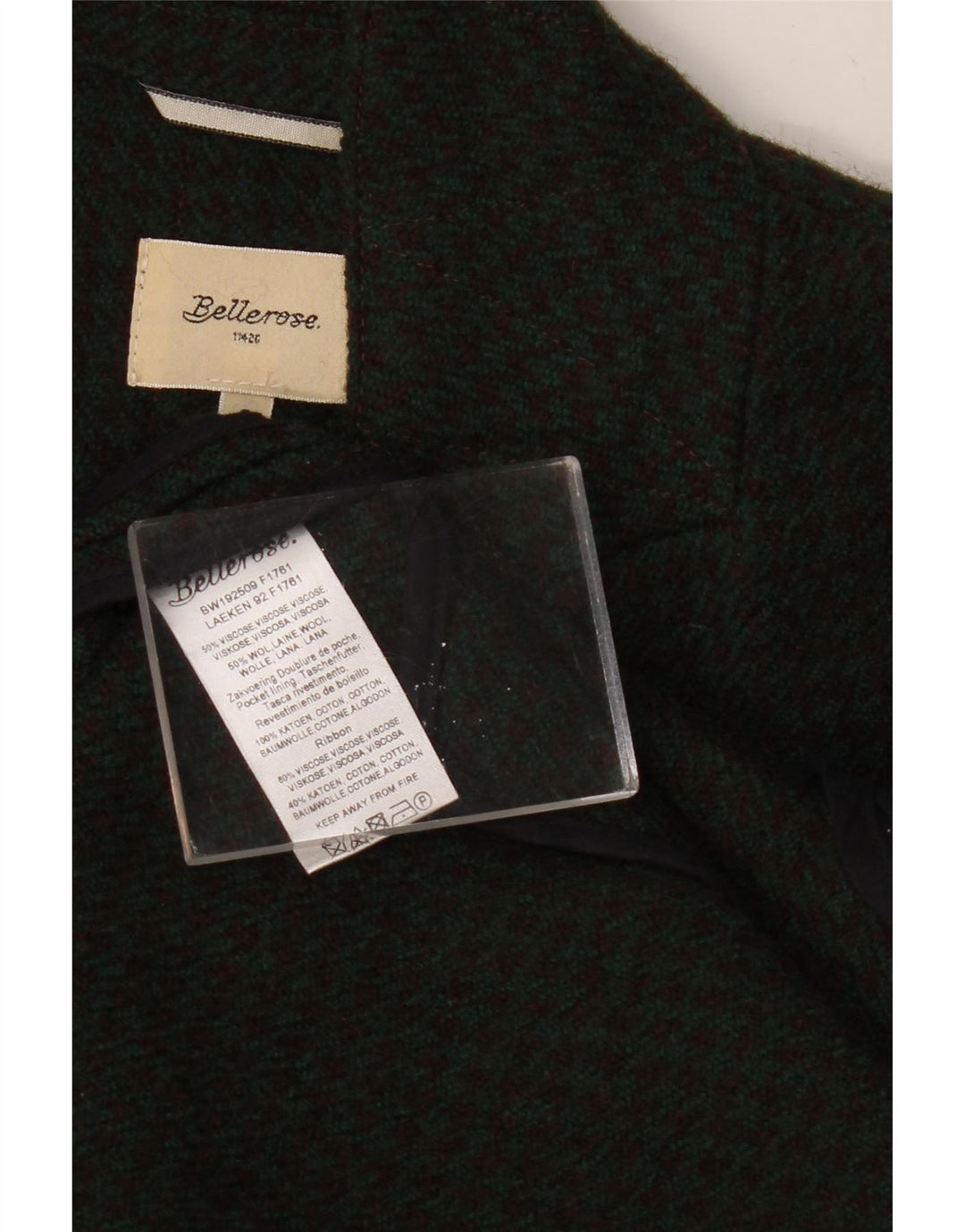 Sobretudo feminino BELLEROSE US 2 XS cáqui houndstooth lã