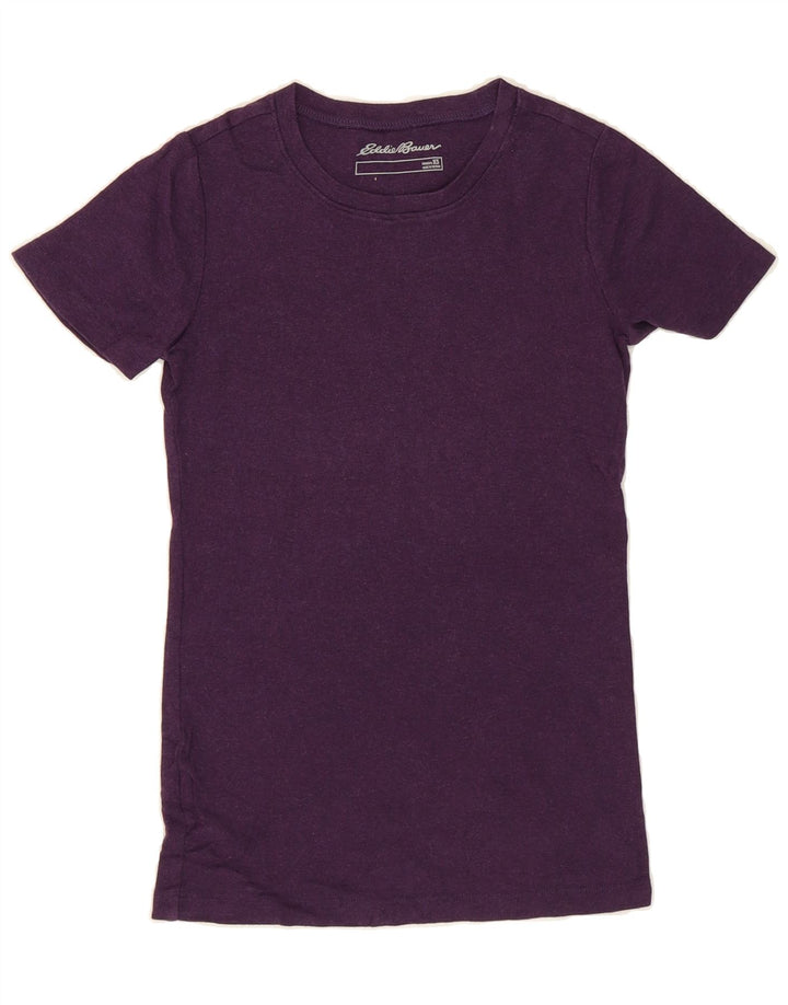 EDDIE BAUER Womens T-Shirt Top UK 6 XS Purple Cotton Vintage Eddie Bauer and Second-Hand Eddie Bauer from Messina Hembry 