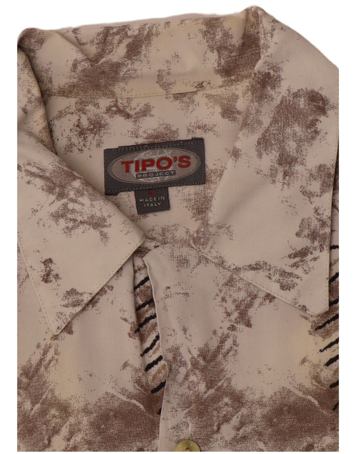 Camisa masculina de manga curta com padrão abstrato Tipo'S grande multicolorida