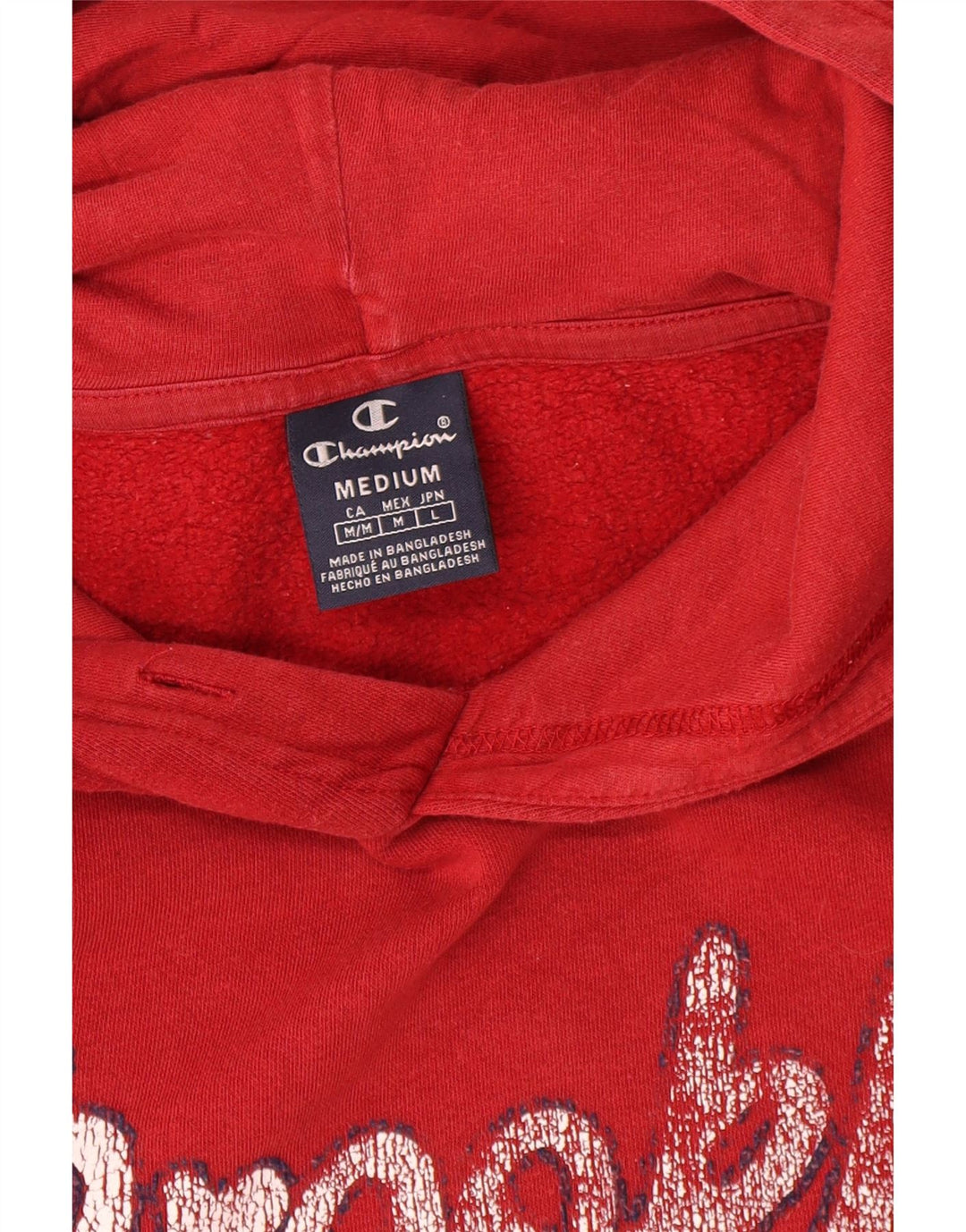 Jumper masculino com capuz gráfico Brooklyn da Champion, algodão vermelho médio