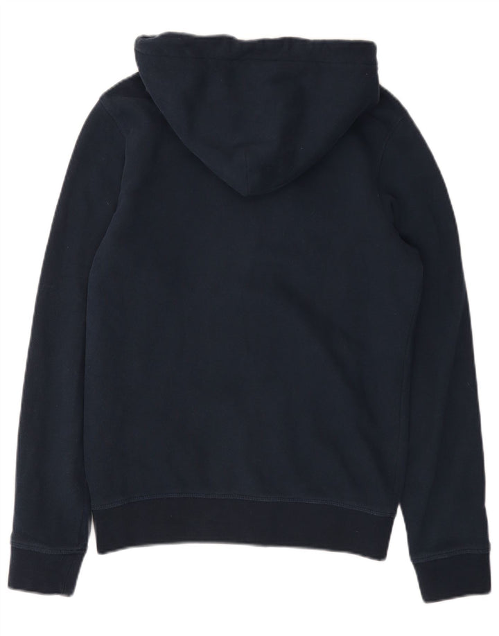 GANT Suéter masculino com capuz e zíper gráfico pequeno algodão azul marinho