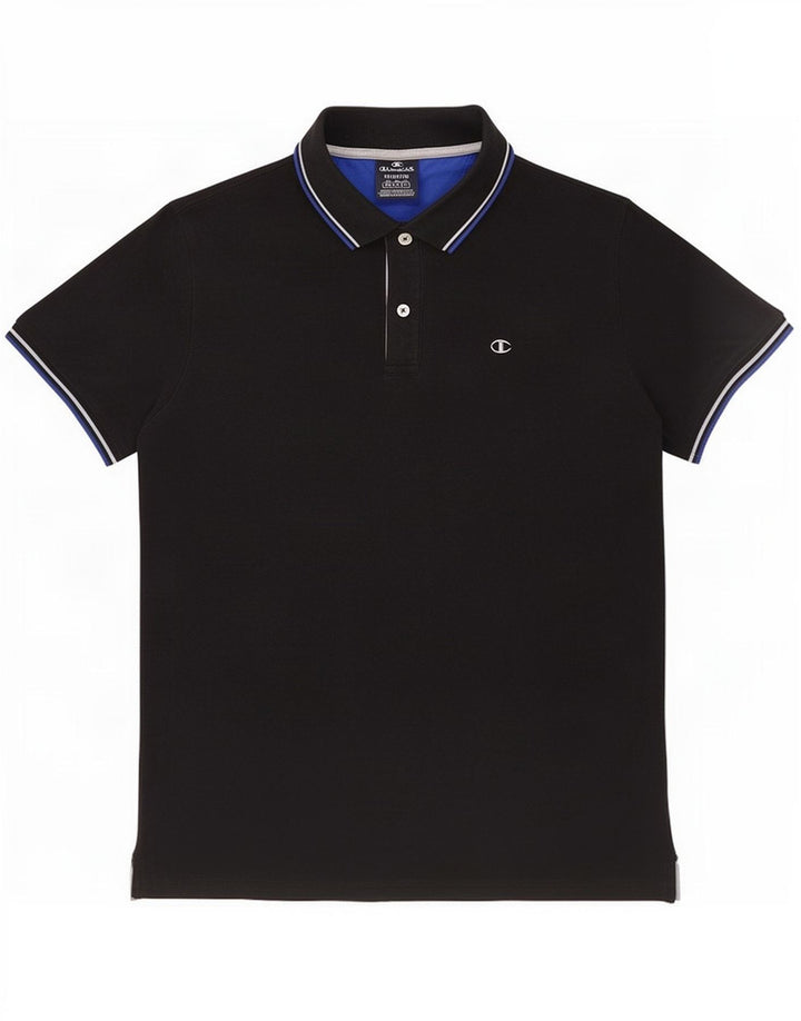 Camisa polo masculina Champion de algodão preto médio