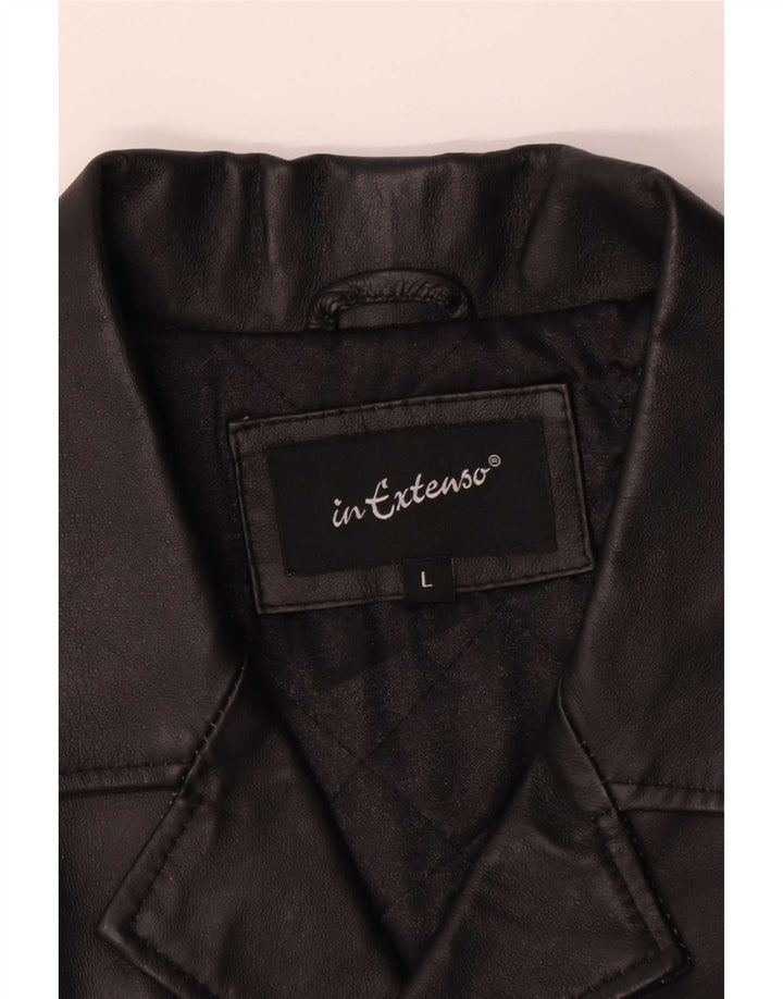 Jaqueta de couro masculina vintage UK 40 grande preta