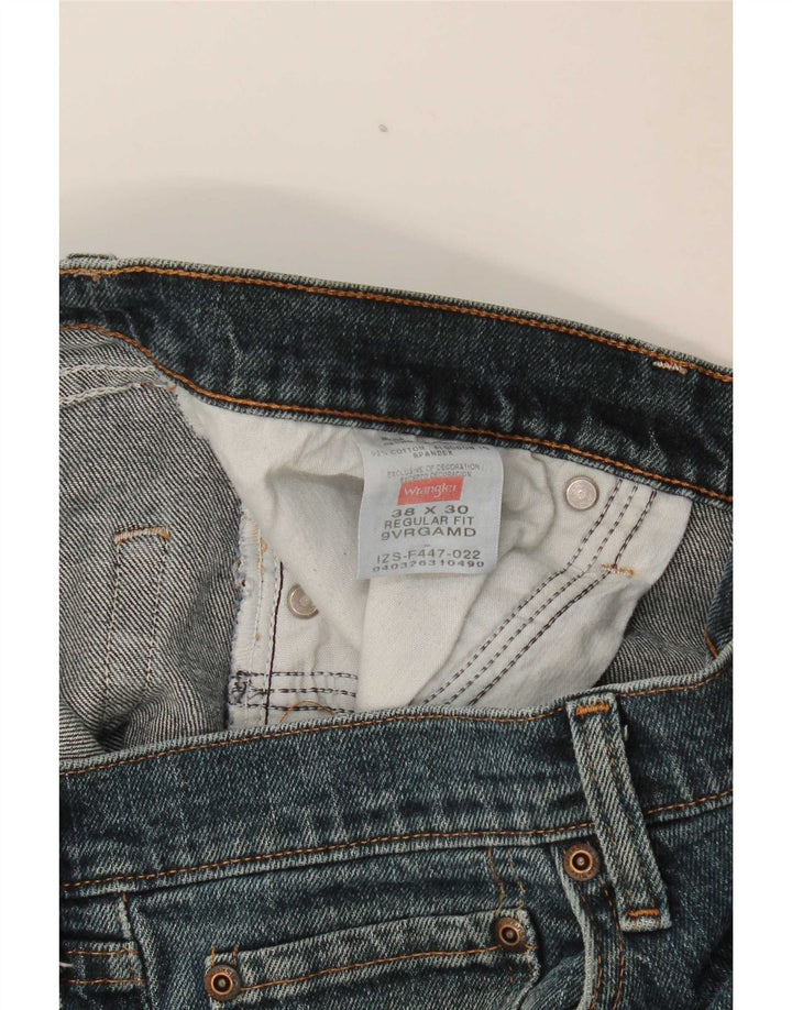 Wrangler masculino regular fit jeans reto W38 L30 algodão azul