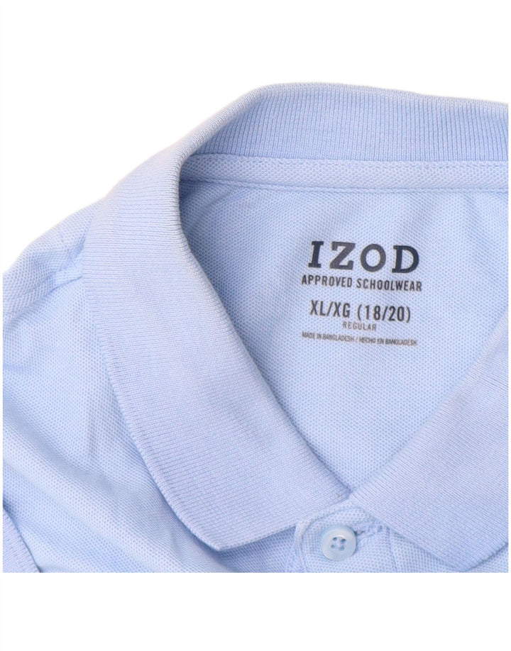 Polo regular Izod Boys 15-16 anos XL azul algodão