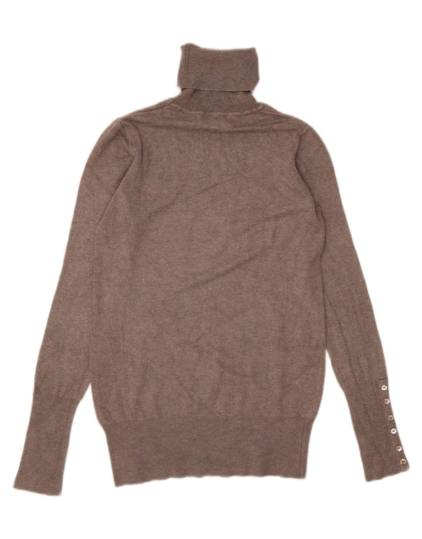 Zara Suéter feminino com gola redonda e gola redonda, Reino Unido 12, médio, cinza rayon