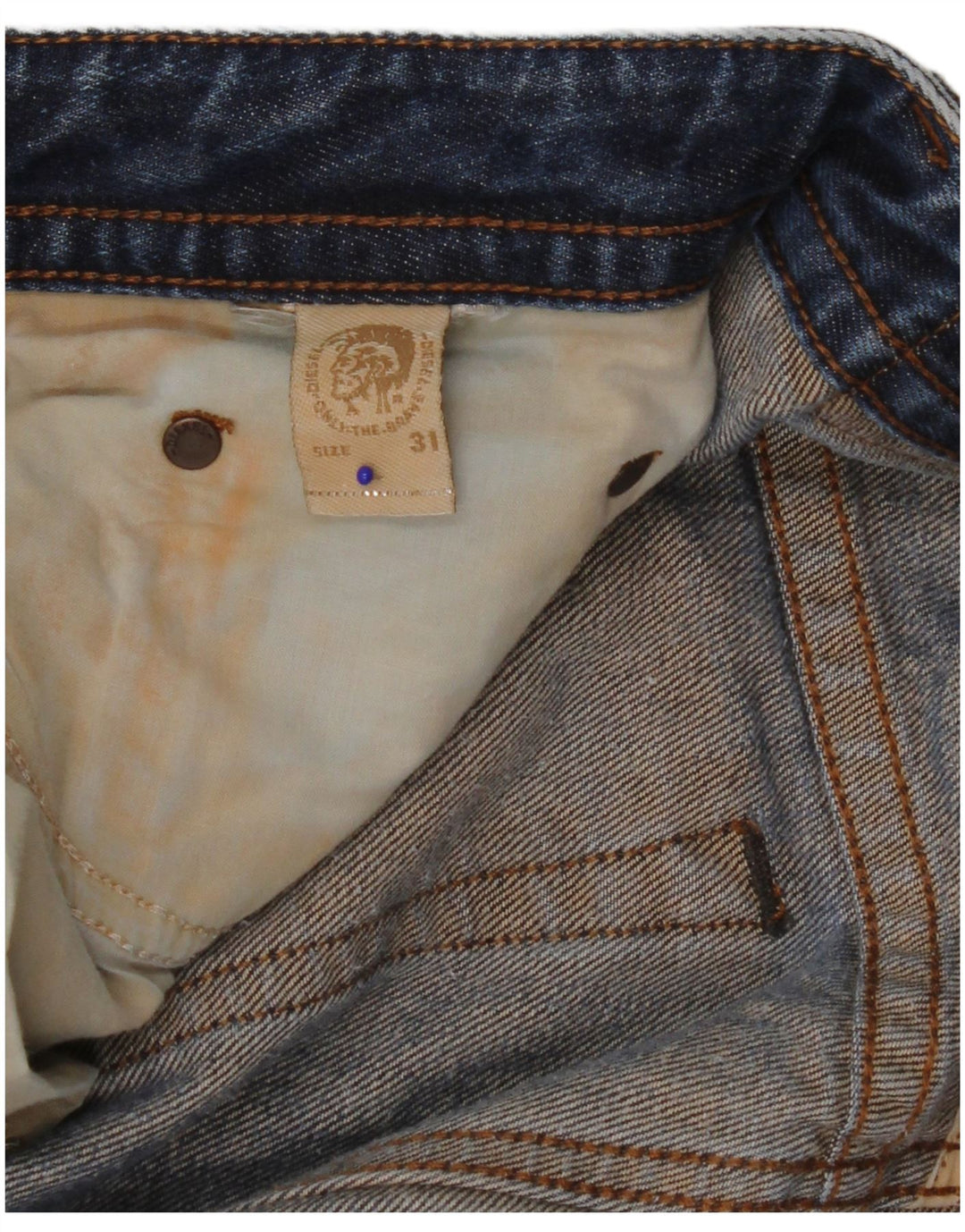 Diesel masculino Thavar jeans retos desgastados W31 L27 azul
