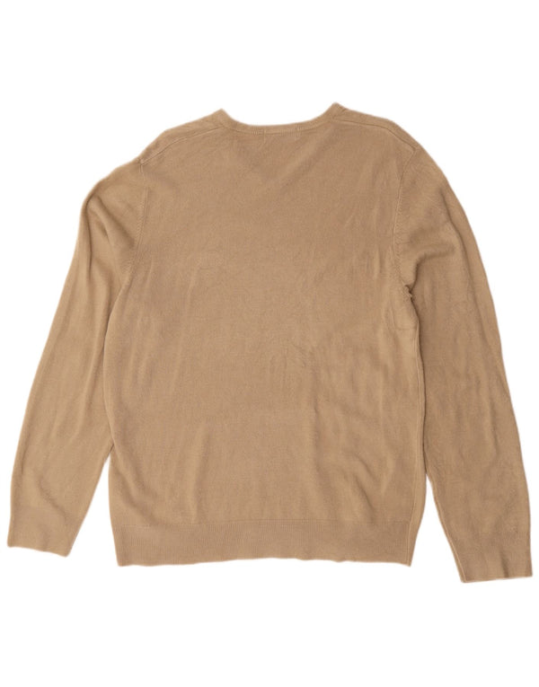 Suéter masculino Marks & Spencer Blue Harbor Jumper grande bege acrílico