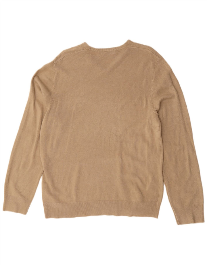 Suéter masculino Marks & Spencer Blue Harbor Jumper grande bege acrílico