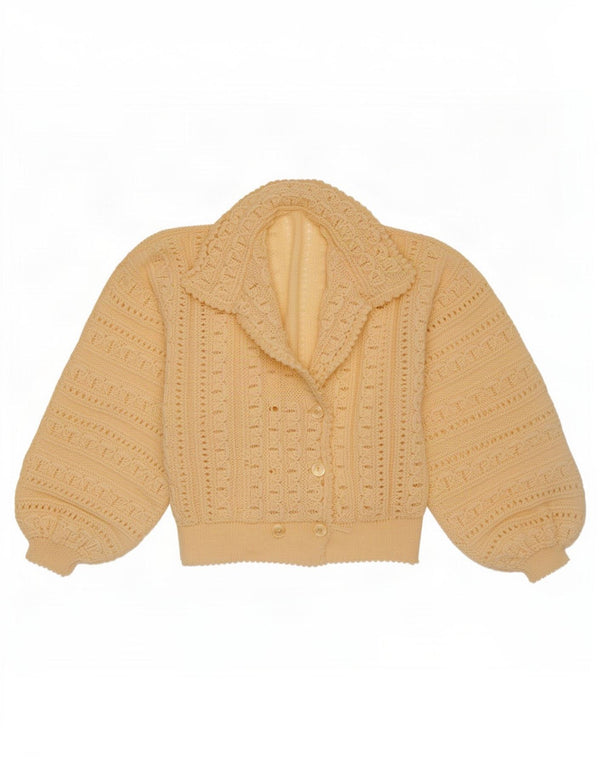 Suéter Cardigan Feminino Vintage UK 14 Médio Off White