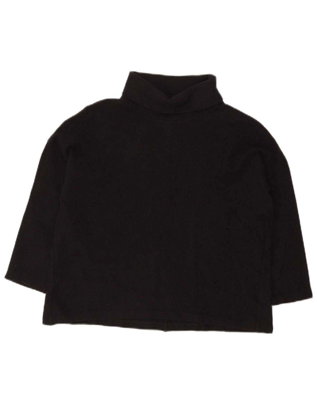Suéter feminino Cos manga 3/4 com gola redonda Reino Unido 14 lã azul marinho médio