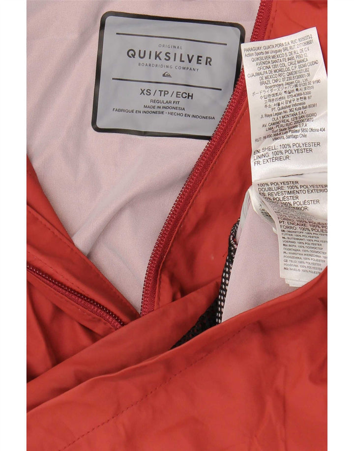Jaqueta de chuva masculina Quiksilver com capuz e ajuste regular UK 36 XS poliéster vermelho