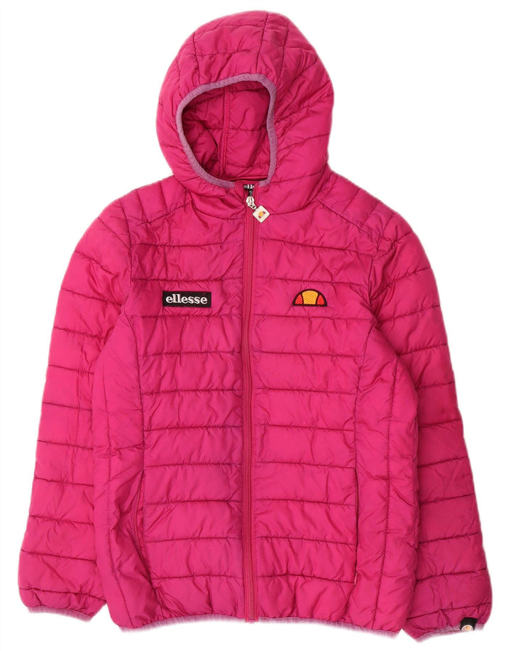 Jaqueta acolchoada com capuz Ellesse para meninas 12-13 anos poliéster rosa