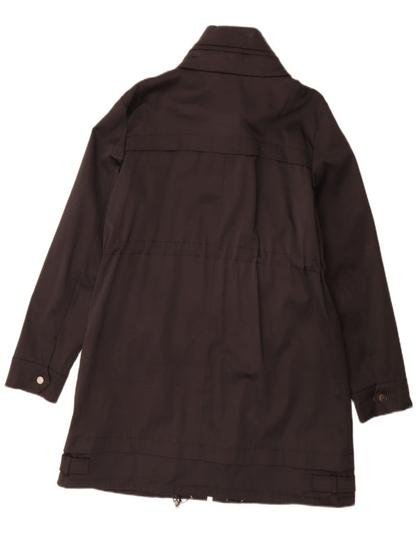 Zara Jaqueta Parka Feminina com Capuz Reino Unido 14 Médio Preto