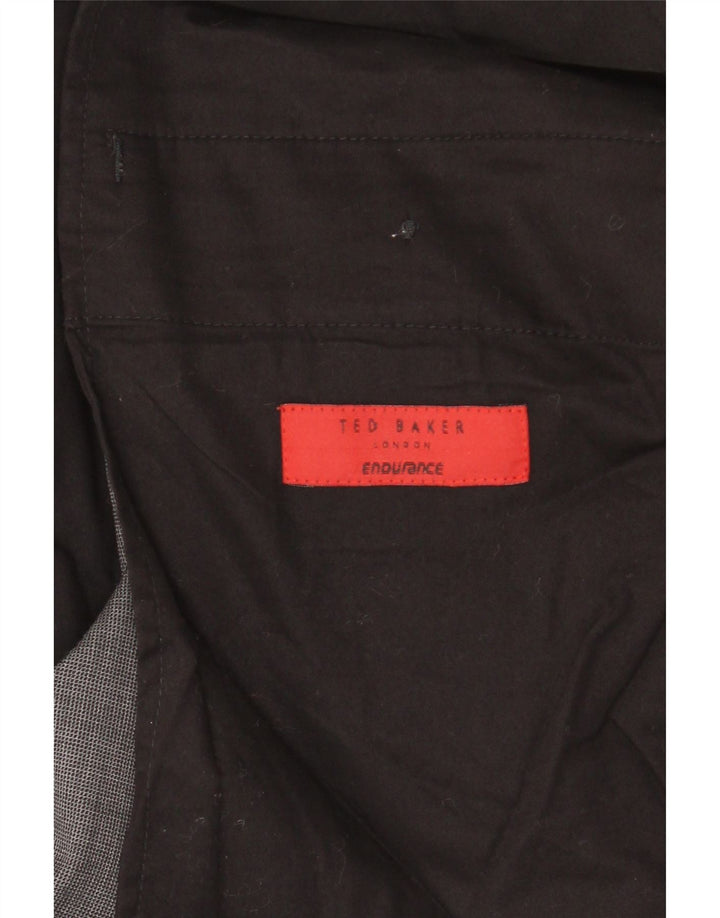 Calça masculina de terno reto TED BAKER W40 L32 lã cinza