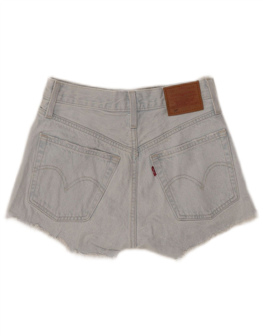 Shorts jeans feminino 501 desgastado da LEVI'S W24 XS azul algodão