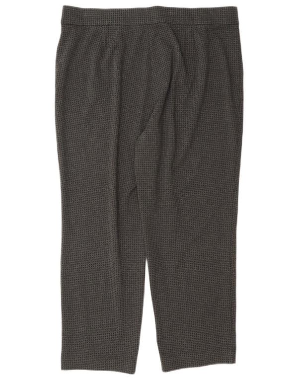 Calças cortadas femininas Marks & Spencer UK 18 XL W36 L26 cinza Houndstooth