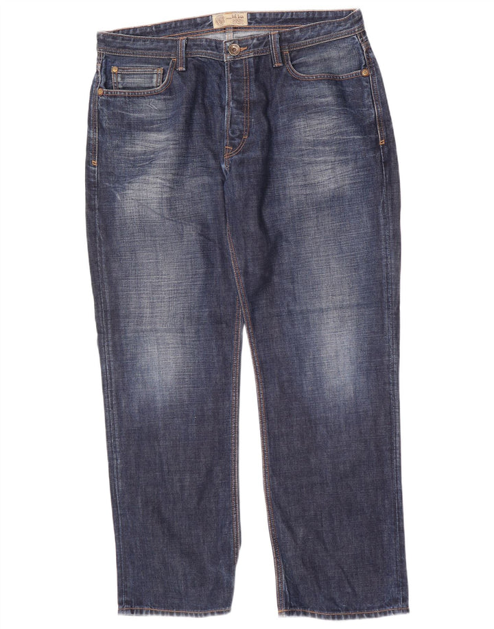 Calça jeans reta masculina Fat Face W36 L31 algodão azul marinho