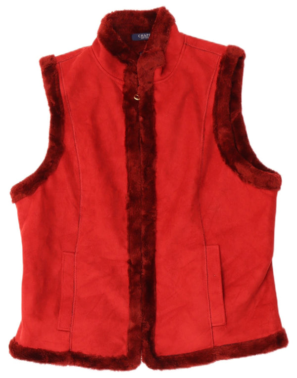 Chaps Feminino Sherpa Gilet UK 18 XL Vermelho Colourblock Acrílico