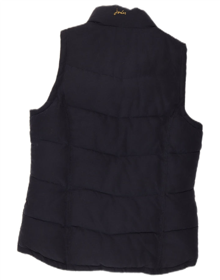 JOULES Colete acolchoado feminino UK 8 pequeno algodão azul marinho
