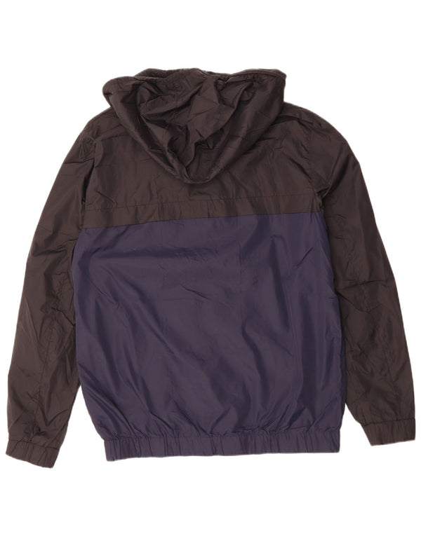 CALVIN KLEIN JEANS Jaqueta de chuva masculina gráfica Reino Unido 38 bloco colorido azul médio