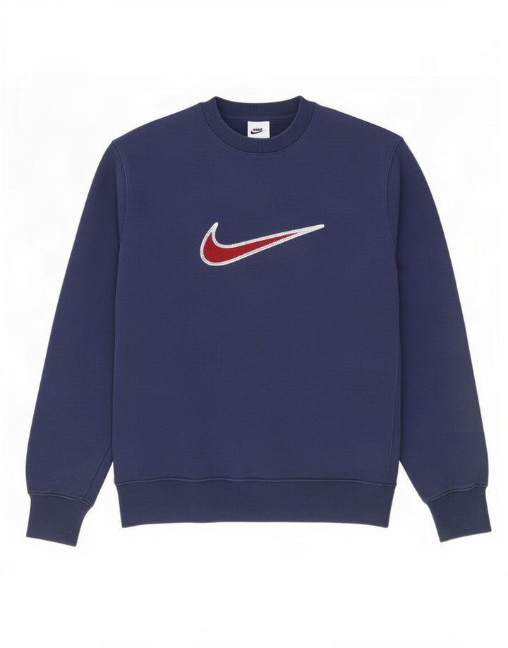 Moletom gráfico masculino Nike Jumper pequeno algodão azul marinho