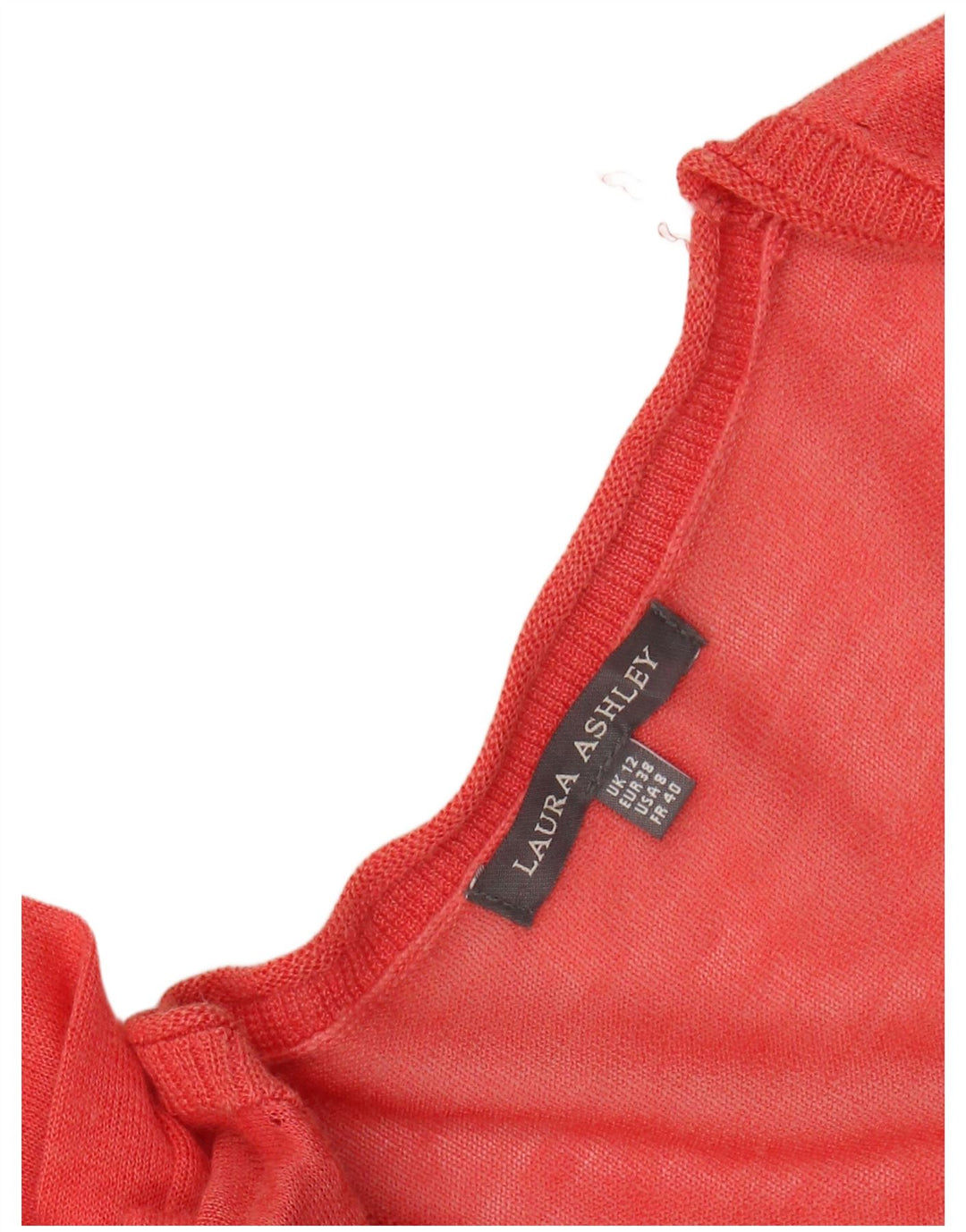 Suéter cardigã feminino longline LAURA ASHLEY Reino Unido 12 médio vermelho