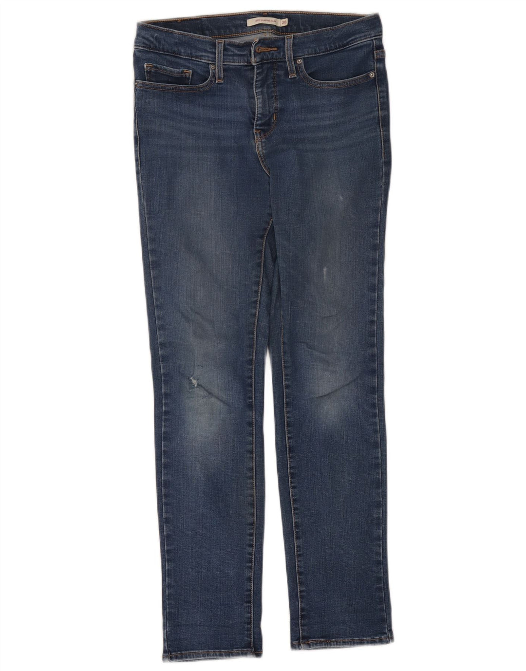 Calça jeans feminina Levi's 312 Distressed Shaping Slim W28 L27 Azul Algodão