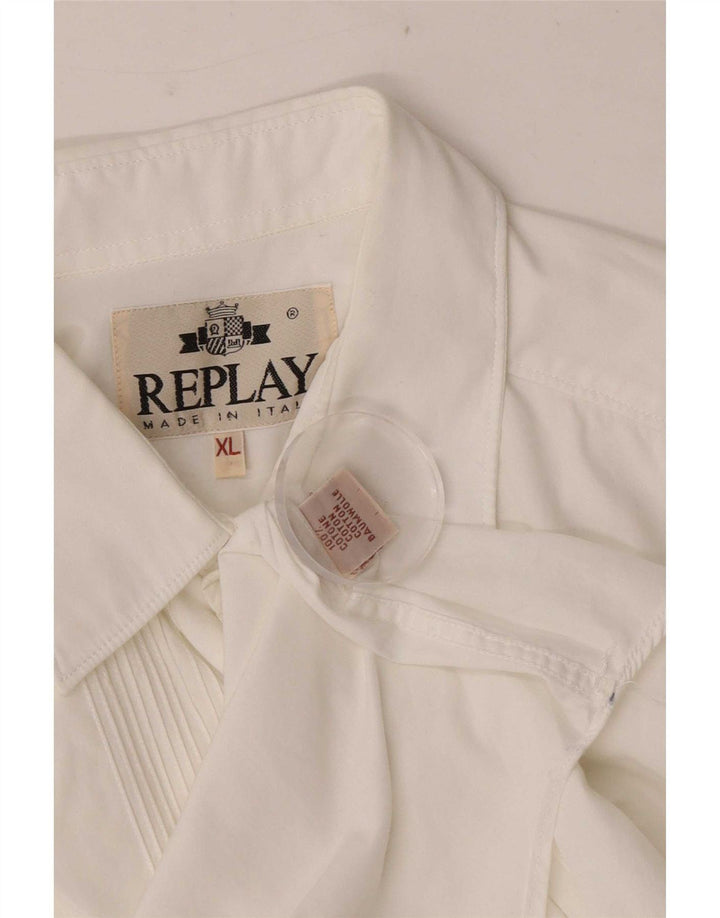 Camisa masculina Replay XL algodão branco