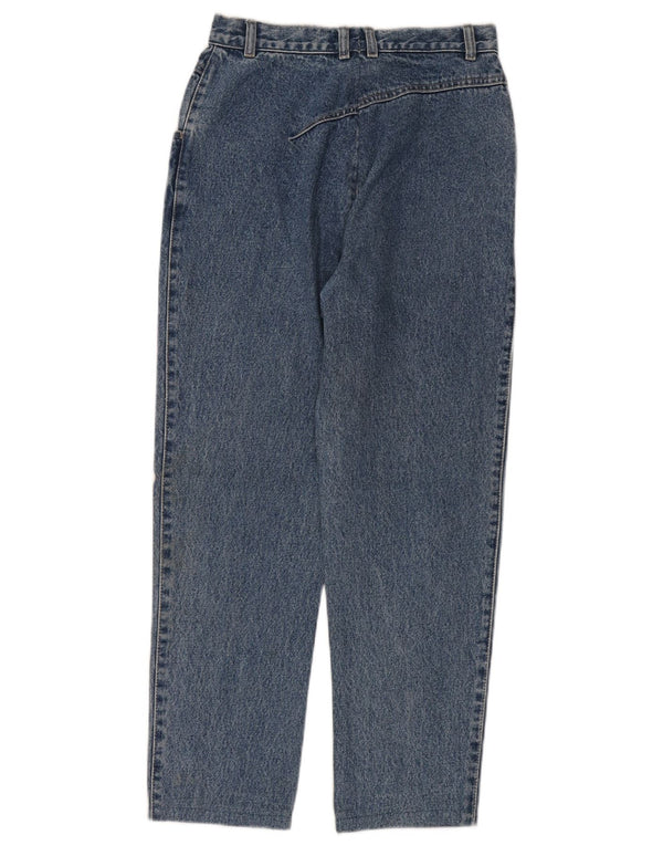 Jeans femininos vintage de cintura alta cônicos W26 L27 azul