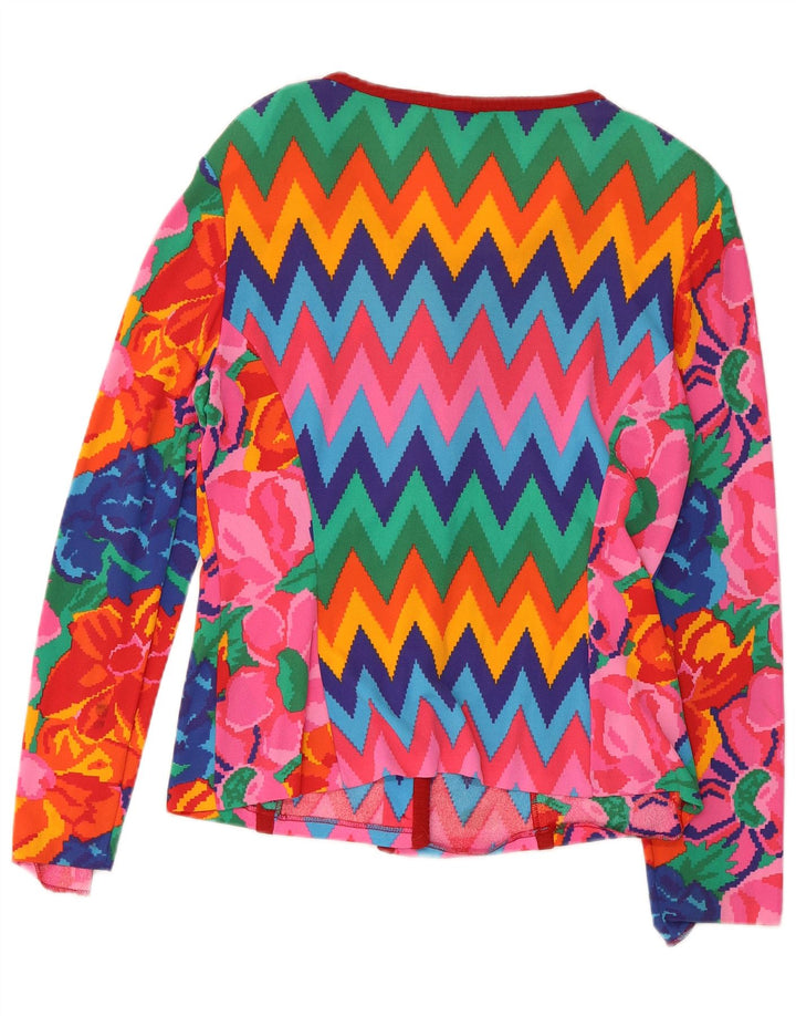 Suéter cardigã feminino ROCCOBAROCCO IT 44 médio multicolorido Chevron