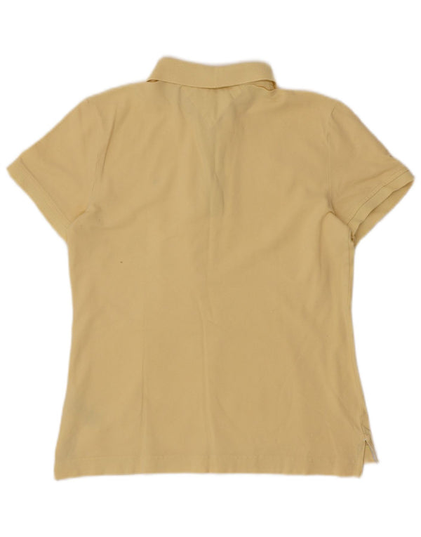 Camisa polo feminina TOMMY HILFIGER Reino Unido 14 grande algodão amarelo