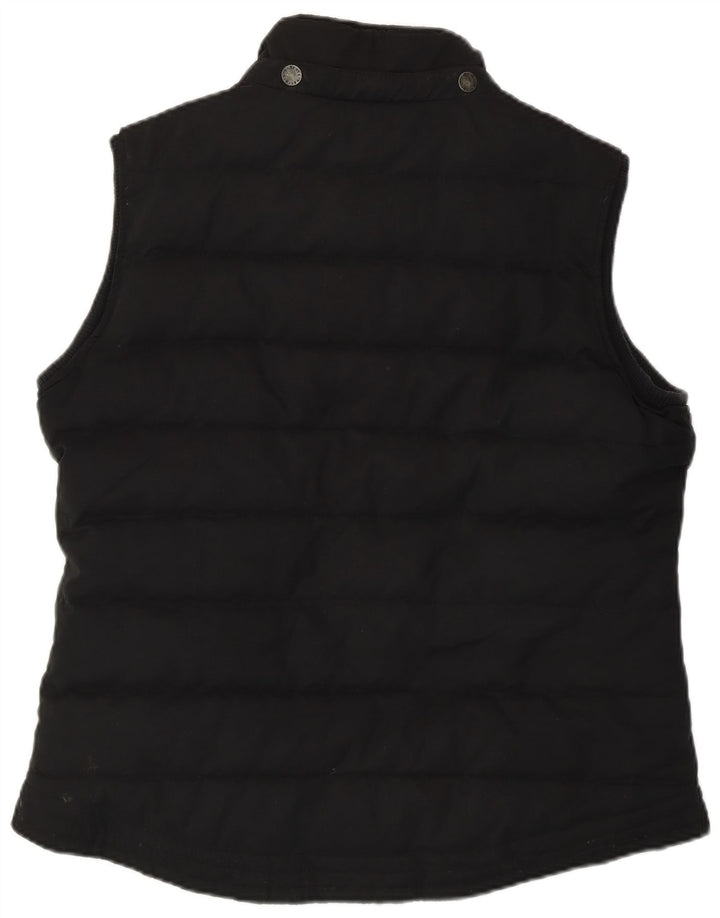 Colete acolchoado feminino Fat Face UK 14 grande poliéster preto
