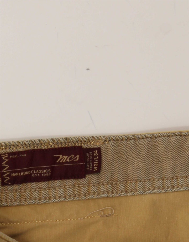 MARLBORO CLASSICS Mens Straight Casual Trousers W31 L30 Beige Cotton Vintage Marlboro Classics and Second-Hand Marlboro Classics from Messina Hembry 