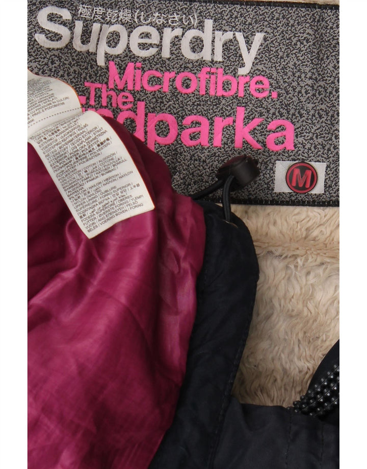 Jaqueta Parka Superdry Feminina Windparka com Capuz Reino Unido 14 Médio Azul Marinho