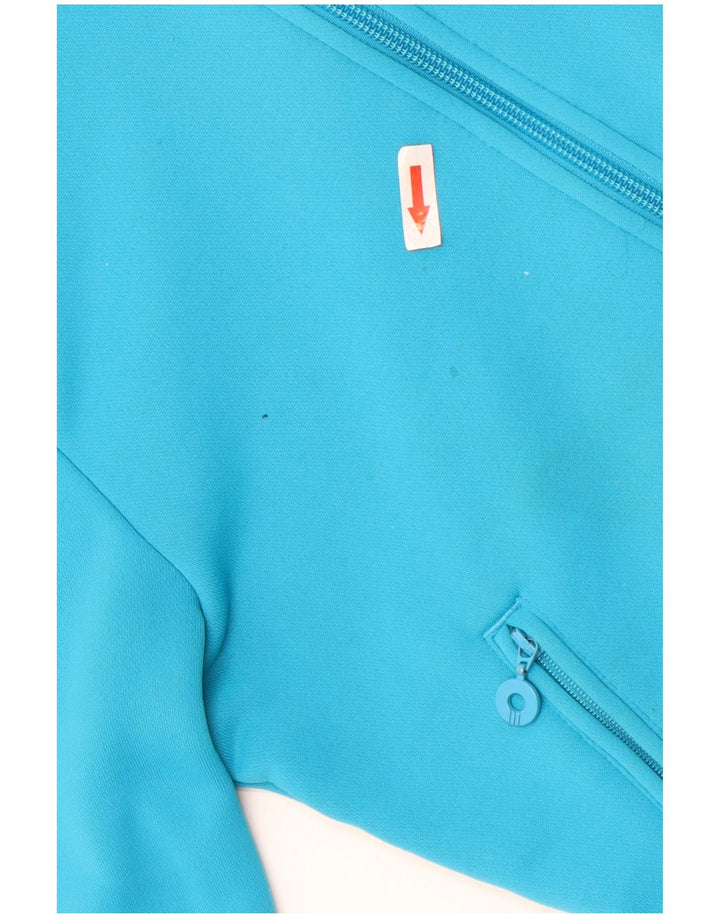 Adidas Womens Tracksuit Top Jacket UK 8 Pequeno Azul Poliéster